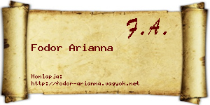 Fodor Arianna névjegykártya