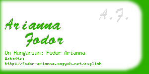 arianna fodor business card